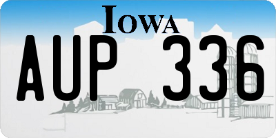 IA license plate AUP336