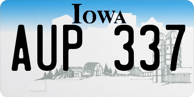 IA license plate AUP337
