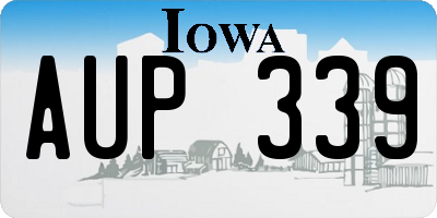 IA license plate AUP339