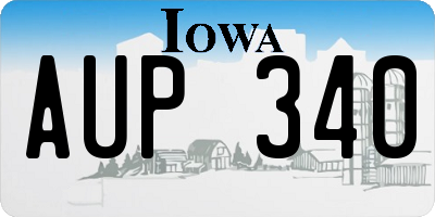 IA license plate AUP340