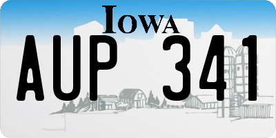 IA license plate AUP341