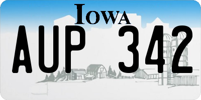 IA license plate AUP342