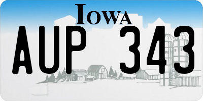 IA license plate AUP343