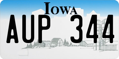 IA license plate AUP344