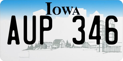 IA license plate AUP346