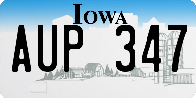 IA license plate AUP347
