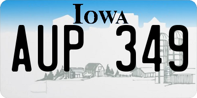 IA license plate AUP349