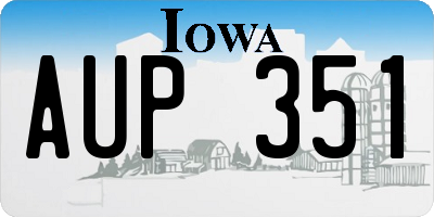 IA license plate AUP351