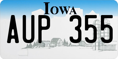 IA license plate AUP355