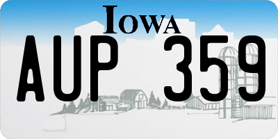 IA license plate AUP359