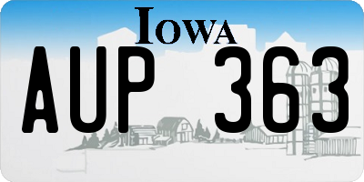 IA license plate AUP363