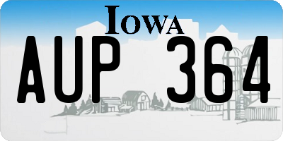 IA license plate AUP364