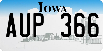 IA license plate AUP366