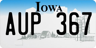 IA license plate AUP367
