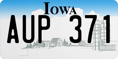 IA license plate AUP371