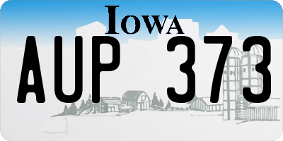 IA license plate AUP373