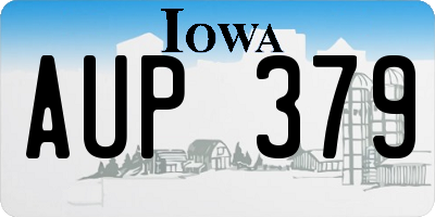 IA license plate AUP379