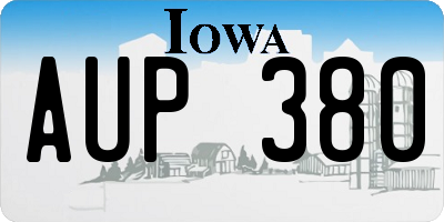 IA license plate AUP380