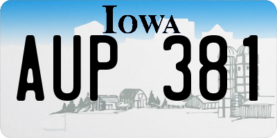 IA license plate AUP381