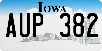 IA license plate AUP382