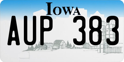 IA license plate AUP383