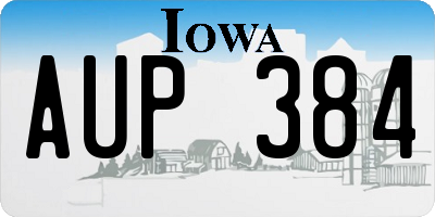 IA license plate AUP384