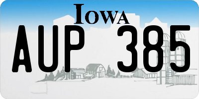 IA license plate AUP385