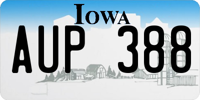 IA license plate AUP388