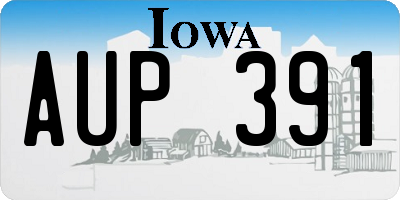 IA license plate AUP391