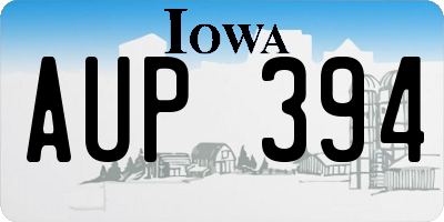 IA license plate AUP394