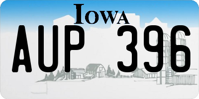 IA license plate AUP396