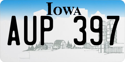 IA license plate AUP397