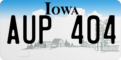 IA license plate AUP404