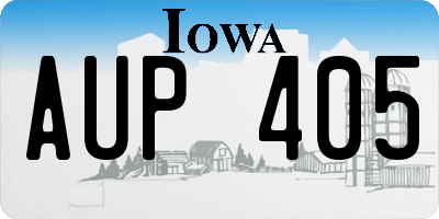 IA license plate AUP405