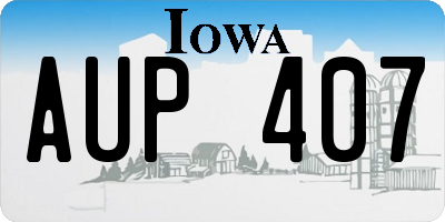IA license plate AUP407