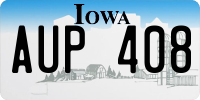 IA license plate AUP408