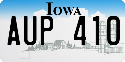 IA license plate AUP410