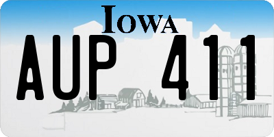 IA license plate AUP411