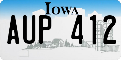 IA license plate AUP412