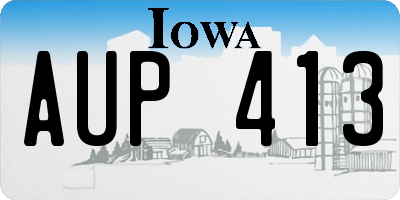 IA license plate AUP413
