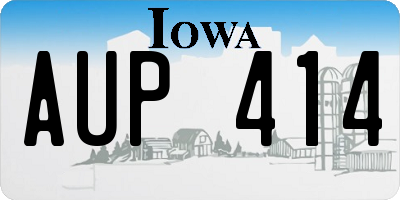 IA license plate AUP414