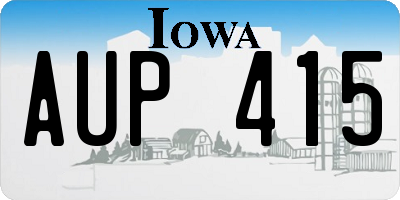 IA license plate AUP415