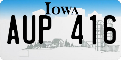 IA license plate AUP416
