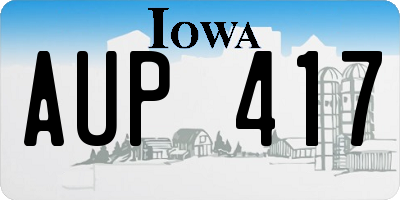 IA license plate AUP417