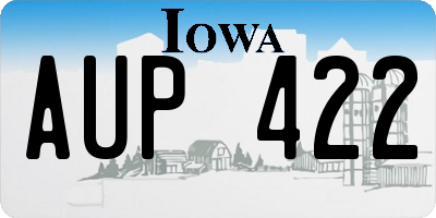 IA license plate AUP422
