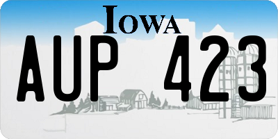 IA license plate AUP423