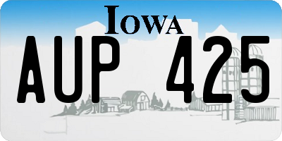 IA license plate AUP425