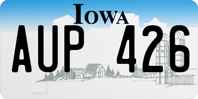 IA license plate AUP426