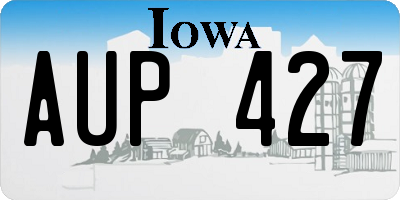 IA license plate AUP427
