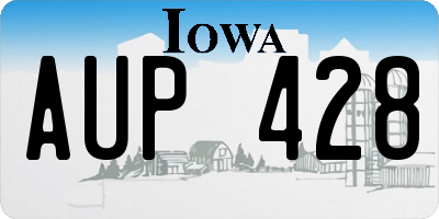IA license plate AUP428